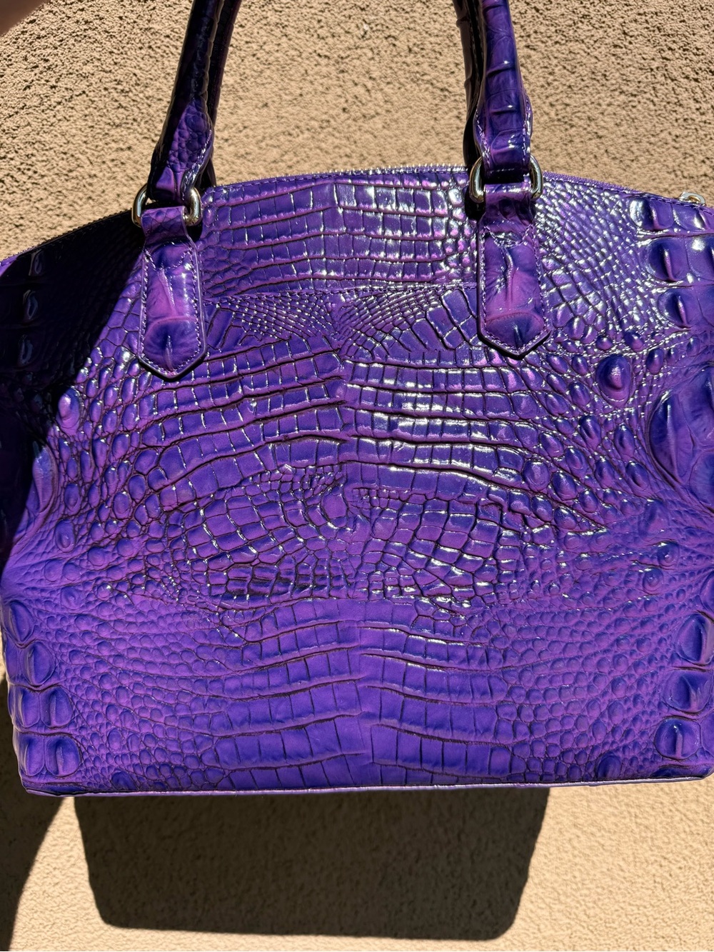Brahmin Royal Purple medium duxbury Croc-Embossed Satchel 🤩